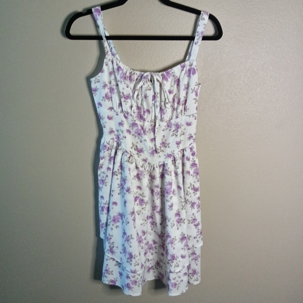 Scarlet Darkness Floral Corset Dress Green Purple Cami Small - Picture 2 of 14